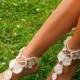Women's barefoot sandals Doily crochet barefoot sandal Bridal Foot jewelry Beach wedding accessory Boho shoes Lacing sandals Fashion trend