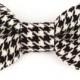 Dog Collar Bow Tie Classic Black & White Houndstooth collar accessory