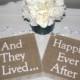 2 Wedding Banners - And They Lived Happily Ever After Signs  - Romantic Wedding Signs - Ring Bearer Signs - Lived Happily Ever After Banners