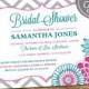 Wedding Shower Invitation, Bridal Shower, Chevron, Floral, Teal, Aqua, Pink, Magenta, Fuschia, Printable (Custom Order, INSTANT DOWNLOAD)