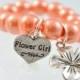 Beach Wedding Jewelry- Flower Girl Bracelet with flower charm