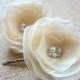 Cream wedding bridal flower hair clips, bridal hair piece, bridal hair accessories, bridal floral headpiece, wedding hair accessory