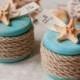 Set of 2 Beach Personalized Ring Bearer Ring Boxes with starfish and shell