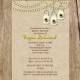 Wine Party, Bachelorette Party or Shower Invitation, Sunflowers, Burlap, Mason Jars and Fairy Lights