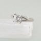 Forever Brilliant Moissanite Split Shank Diamond Accented Engagement Ring Weddings Anniversary Square Cushion