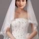 Two Tier Fingertip Lace Edge Bridal Veil with Comb 
