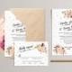 Printable Wedding Invitation and RSVP Card - Rustic Wedding Invitation - Bohemian Wedding Invitation