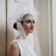 Statement Wedding Headpiece With Ivory Feathers - Vintage Showgirl Feather Headdress - Carnival Wedding - Bohemian Bridal Headpiece