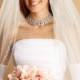 Bridal Veil with Swarovski Crystals, Beads and Chain -  Bridal Jewelry & Wedding Accessories