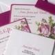 Rustic Wedding Invitation Suite, Hot Pink, Vintage Garden Roses Invitation, Fuchsia and Cream, Linen Fabric, Burlap Invitation Style {25}