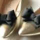 Black shoe clips Black shoe bows Shoe clip Black shoes Gift idea Black shoe accessory Black bridesmaids gift Black bridal Black wedding clip