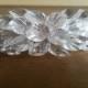Vintage Clear Crystal Beaded Hair Barrette French Clip Ladies 1980s Wedding Faceted