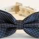 Navy Dog Bow Tie, Pet accessory, Dog Lovers, Navy wedding, Navy wedding accessory, Polka dots, Dog birthday gift