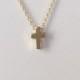 Tiny Gold Cross Necklace...Small Cross Necklace...bridal party jewelry gift idea birthday