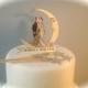 Moon Wedding Cake Topper with Set of 6 Star Toppers