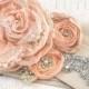 Bridal Sash, Wedding Sash in Peach, Nude, Tan, Beige, Champagne and Ivory with Lace, Chiffon and Crystals