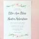 Watercolor Floral Wedding Invitation - "Ellie" - Sample
