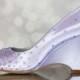 Purple Wedding Shoes -- Lilac Peep Toe Wedge Wedding Shoes with Swarovski Crystal Starburst Design