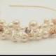 Rhinestone Pearl Beaded Gold   Bridal Headpiece Headband Tiara Wedding Hair Vine