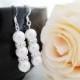 10% OFF SET of 4 Wedding Jewelry Bridesmaid Jewelry Crystal white Swarovski Pearls with rhinestone rondelles Bridal Bridesmaid Earrings