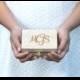 Personalized wedding ring box- rustic wedding ring box, monogram ring box