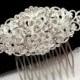 Wedding hair comb, Bridal rhinestone hair comb, Victorian inspired hair accessory, Clear crystal hair comb