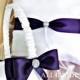 Lapis Deep Purple Weddings Basket Pillow, Wedding Ring Pillow, Wedding Flower Girl Basket, Wedding Baskets, Wedding Pillows, Ceremony Decor