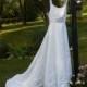 Sale - Oleg Cassini - Size 12 - Designer Formal White Bride Wedding Dress or Bridal Gown - Sequins & Silver Tube Beads Cottage Chic