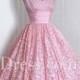 Sleeveless Pink Sleeveless V-neck Lace Designer Prom Dress