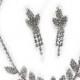 Staychicfashion Sparkly Crystal Beaded Wedding Necklace Earrings Jewelry Set