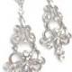 Bridal jewelry - Brides earrings - Vintage style - Victorian feel - Crystals - Ribbon design - Chandelier Earrings - Feminine Jewelry -