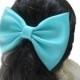 Blue Radiance Large Satin Fabric Hair Bow/ Blue Girls Hair Bow, Fabric Hair Bow, Extra Large/ Wedding Dress Attatchable Bow