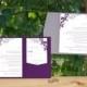 DiY Pocket Wedding Invitation Template Set - Instant DOWNLOAD - EDITABLE TEXT - Exquisite Vines (Purple & Silver)  - Microsoft® Word Format