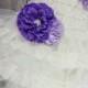Girls Ivory Chiffon Dress // Purple Sash // Flower Girls Dress // Wedding // Custom Colors