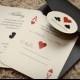 Set of CLASSIC Vegas or poker Themed Wedding Invitations