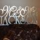 Hygienic Polished Chrome Personalized Custom Mr & Mrs Wedding Cake Topper with YOUR Last Name.