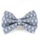 Pewter Ikat Dog Bow Tie - Silver Geometric Grey Detachable Wedding Formal Dog Bow Tie