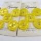 Sunshine Yellow Button, Pearlescent Buttons, Lansing 3/4 inch Buttons on Original Card, Bright Yellow Buttons
