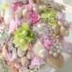 Pink Bridal Bouquet, SeaShell Bouquet, Brooch Bouqet,