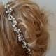 Marriage  Bridal Headband, Rhinestone and Pearl Tiara, Wedding Crown,  Bridal Hair Accessory, Wedding hair Accessory