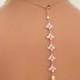 Rose Gold Bridal Backdrop necklace, Wedding back drop necklace, Rose gold Bridal necklace, Wedding jewelry, Crystal pearl necklace, EMMA