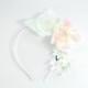 Floral bridal hair accessories - Flower bridal hair accessories for women - Ivory white floral wedding hairpiece - Romantic floral headband