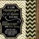 Time To Drink Champagne and Dance on the Table Chevron Gold Glittler and Black Bachelorette Party Invitation