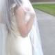 Traditional Wedding Veil Cathedral Veil with fingertip Blusher 108" wide and long full veil white, ivory, custom cut edge 2 tier long veil