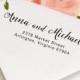 Custom Address Stamp - Wood Handle or Self Inking - stamp return address on Wedding invitations, save the date - Anna and Michael Design