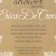 Natural Elegance Bridal Shower invitation or Bridesmaids Luncheon invitation - Kraft Paper and Lace - Item 0143 - DIGITAL FILES