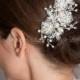 Bridal Hair Comb, Rhinestone Wedding Headpiece, Ivory Pearl and Rhinestone Fascinator, Wedding Hair Accessory - Lilianna