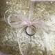 Gold Sequin Ring Bearer Pillow - Custom Ribbon Color - Glamorous Elegant Weddings - Sparkle Sequins Sparkly Shiny Modern Glam Glamour Blush