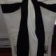 Black and white wide stripe cotton chair sash, 9" wide x 90" Long  wedding decorations, chair bow