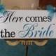 Here Comes the Bride, Thank You...Just Married...they lived happily ever after...two sided sign